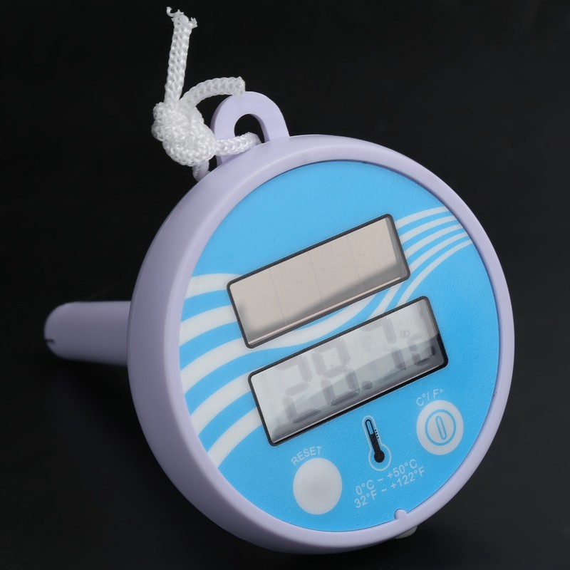 Floating Water Thermometer Electronic Solar Charging LCD Display Swimming Pool