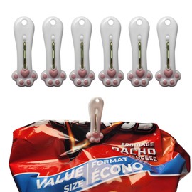 Cat Paw Chip Bag Clips – Kitchen Discovery Cute Chip Clips are Strong and Grippy for Securing Snack Bags, Hanging Laundry, and Organizing Paired Socks – Fun Set of 6