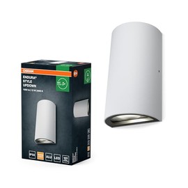 OSRAM ENDURA Style klassische LED-Außenleuchte mit Lichtaustritt oben und unten, rund, in Weiß aus Aluminium, IP44-Schutz, für Fassaden- und Eingangsbereiche