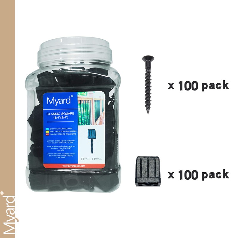 Myard Baluster Connectors with Screws for Deck Handrail Railing Fencing