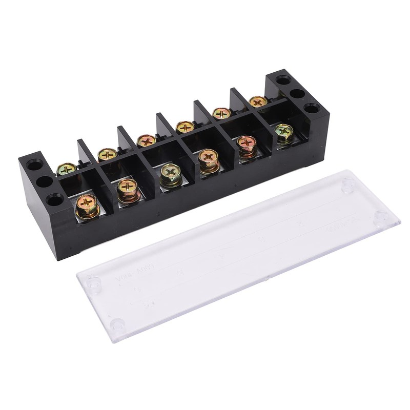 Electrical Terminal Strip Block Thickened 100A 600V Dual Row 6