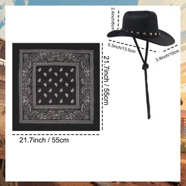 Mayting Western Cowboy Porch Goose Outfits – 23"/17" Lawn Cement Goose Statue Clothes with Cowboy Hat & Bandana Scarf for Summer