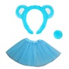 Ycfish 3 Pcs Plush Bear Ears Hairband Round Tail Tulle