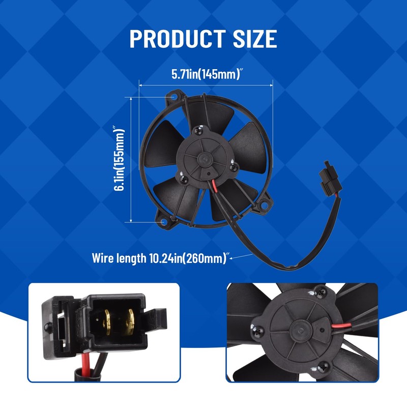 30103013 12V 5.2" Paddle Blade Pusher Fan Compatible with 307