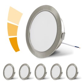 KYOTECH LED Recessed Spotlight 230 V G4 LED 4 W 4000 K Neutral White 300 LM Furniture Recessed Spotlight IP44 LED Furniture Recessed Light Under-Unit Light Kitchen LED Borehole 55-58 mm and 20 mm Flat