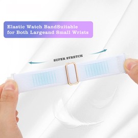 Folavii 3 Pack Stretchy Nylon Band Compatible with Wyze Watch 47mm 44mm, 22mm Soft Elastic Strap Adjustable Sports Replacement Wristbands for Wyze Watch 44 47mm for Women Men