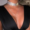Bufenia Rhinestone Choker Necklace Jewelry Adjustable Crystal Collar Pendant Long