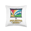Projector Screen Colorful Landscape with a Rainbow Design Throw Pillow