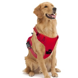 SK Depot® Dog Harness Large Chest 20.5"-36" No-Pull Pet Harness with Leash Clips, Adjustable Soft Padded Dog Vest Harness, No Choke Pet Oxford Vest Easy Control Handle for Large Dogs (L, Red)