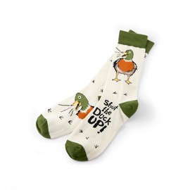 Little Blue House by Hatley Men's Crew Socks, Shut the Duck up, One Size