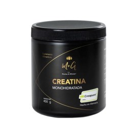 PLENIUS & WINNER | M+G | Creatina Monohidratada | Creapure| 100% Pura | Micronizada | Sin Sabor | Vegana | Sin Azúcar, Sin Gluten, Sin Cafeína | 5 g por Scoop | 90 Porciones | Suplemento Pre-entreno
