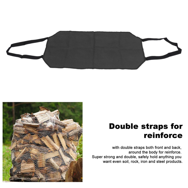 Large Canvas Firewood Carrier Log Bag Indoor Fireplace Log Carrier
