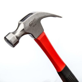 Tool Shop 16 oz. Steel Head Claw Hammer with Fiberglass Comfort Rubber Grip Handle