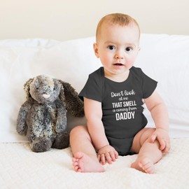 Don't Look at Me That Smell - Funny Cute Novelty Infant Creeper, One-Piece Baby Bodysuit (Black, 12 Months)