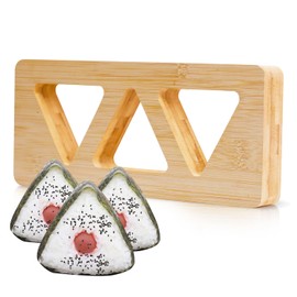 CIYRULL Onigiri Mold,Bamboo Wood Rice Ball Maker,3 in 1 Musubi Maker Mold, Triangle Rice Ball Making Kit for Family Picnic and Bento Preparation,Home DIY Japanese Cuisine