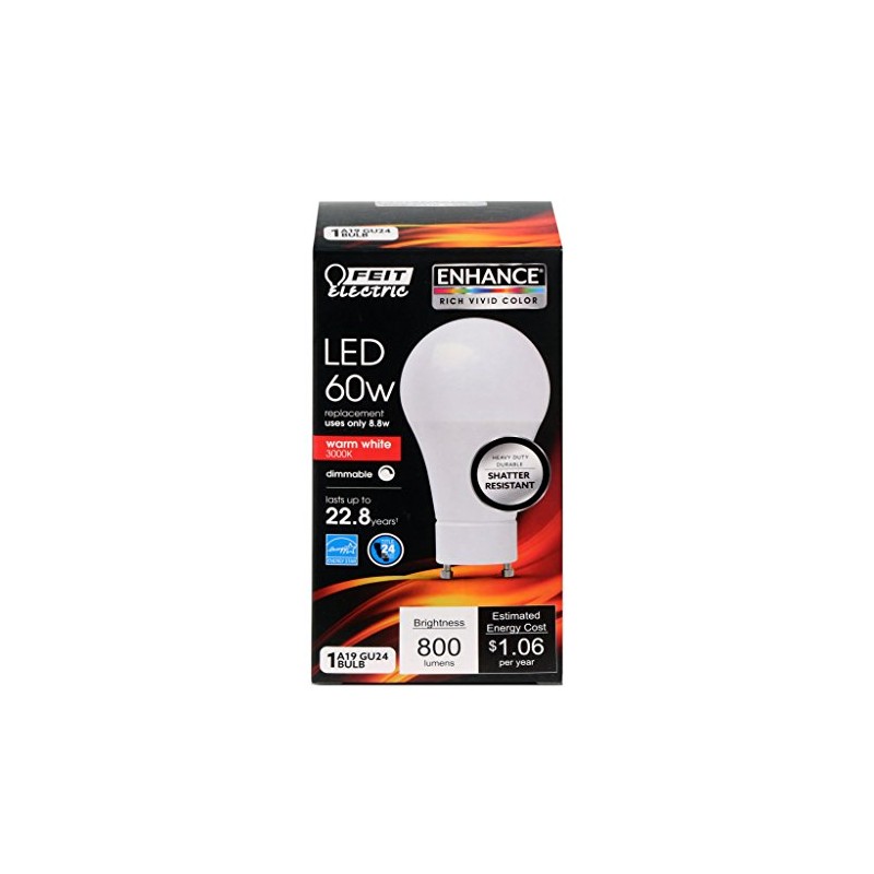 FEIT OM60DM/930CA/GU24 800 Lumen 3000K Dimmable LED