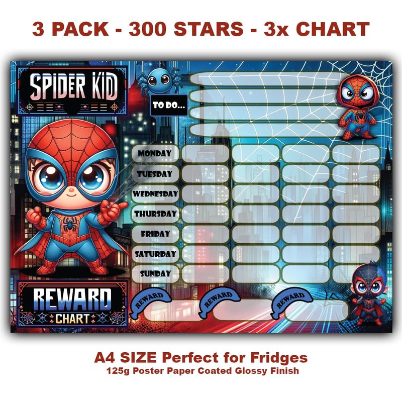 3 Pack Good Behaviour - Superhero - Spider Kid Themed