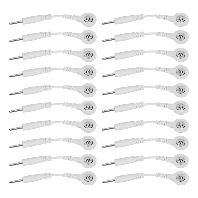 20Pcs Electrode Wires 2.0in Portable Replacement Button Electrode Lead Wires