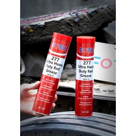 FOTU 277 Ultra Heavy-Duty Red Grease #2 Wheel Bearing Grease Tube,2x14oz,Multi-Purpose Lubricant for Severe Conditions, Ideal for Automotive, Marine, Buses, Trucks and Tractors