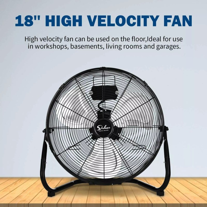 Simple Deluxe 18 Inch 3-Speed High Velocity Heavy Duty Industrial