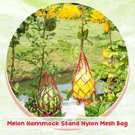 Nuenen 12 Pcs Watermelon Net Melon Hammock Melon Cradle Plant and Garden Supports Pumpkin Support Hanging Bag Protects Watermelons, Honeydew, Squash, Cantaloupes (Red, White)