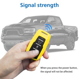 SQQP ABS Key Fob Cover Fit for 2018-21023 Dodge RAM 1500 2500 3500, Key Fob Shell Protector Shell Keyless Remote Control Smart Key Holder(Yellow)