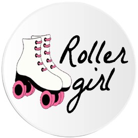 Roller Girl - 3 Pack Circle Stickers 3 Inch - Derby Skates Skater