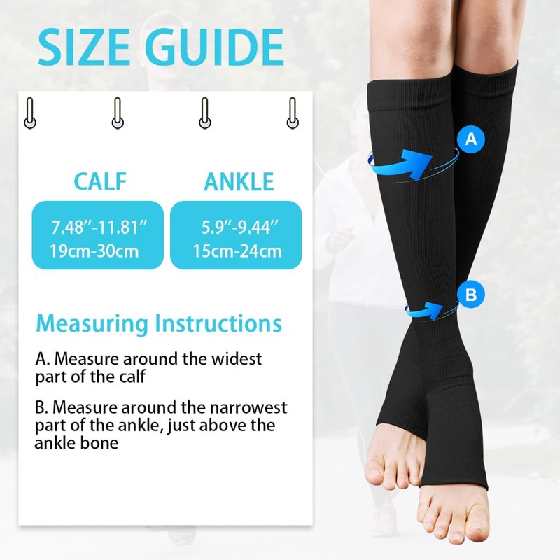 ACWOO Calze a Compressione per Donne e Uomo, 2 Paia
