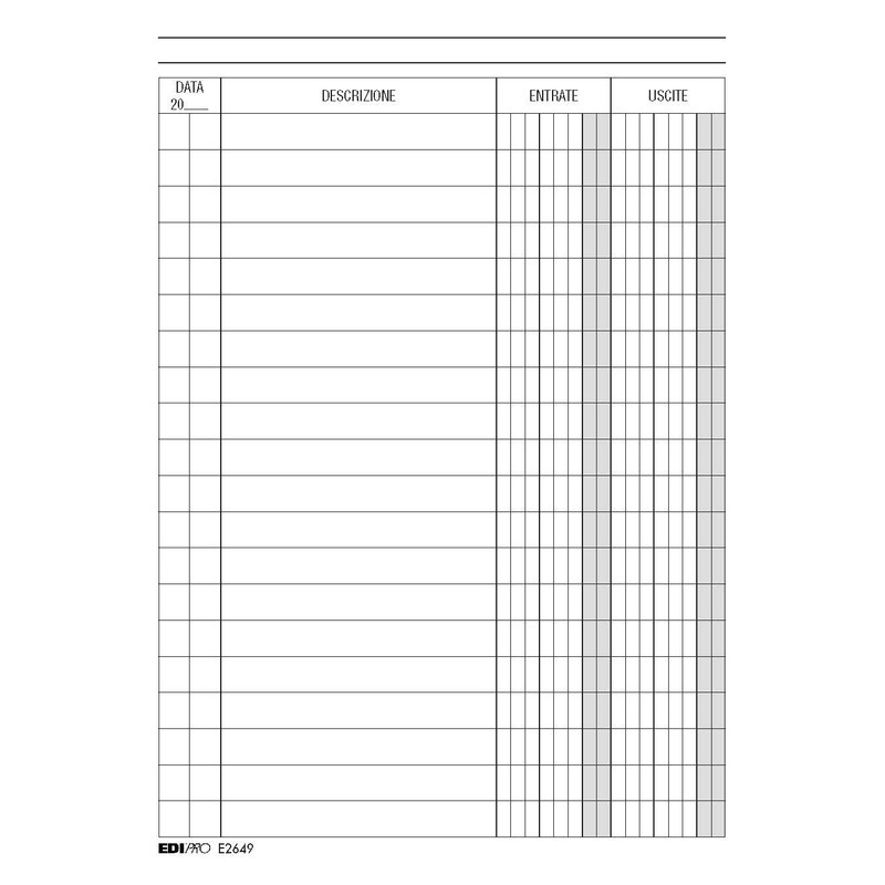 Edipro E2649 Cassa Book Register 96 Pages F.to 24 x