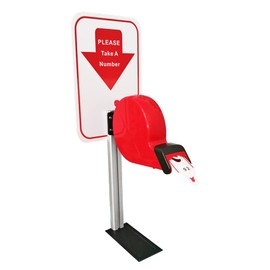 Take a Number System Ticket Machine Ticket Dispenser with Stand and 1 Roll of 2000 Tickets 2-Digits Take a Number Tickets for Queue Call System