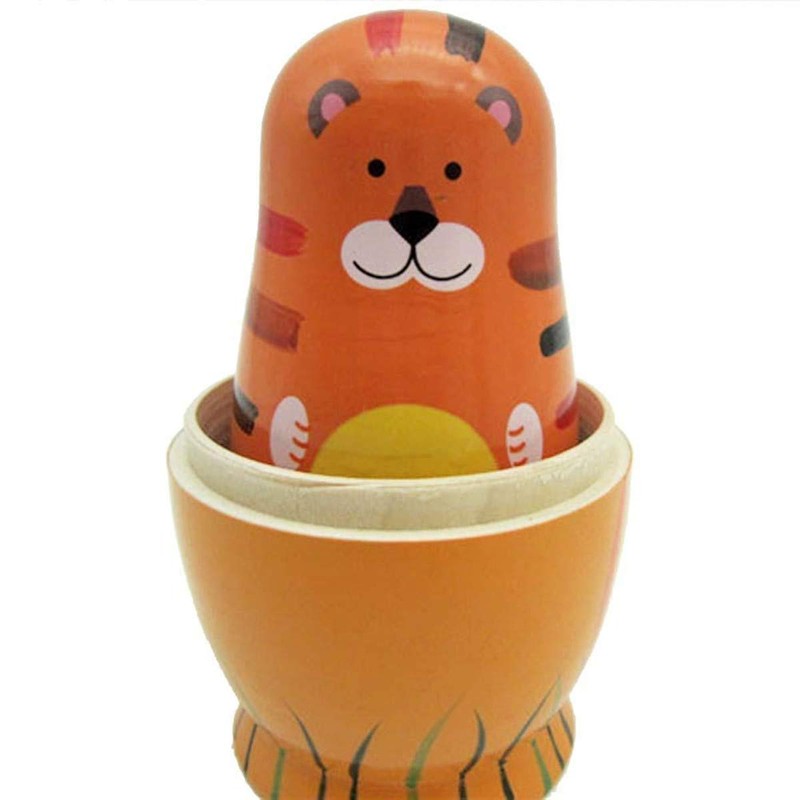 JOINPAYA 5PCS Animals Pattern Nesting Dolls: 5 Cute Animal Characters