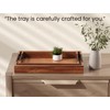 Fibogollo Acacia Wood Set of 2 Serving Tray with Metal