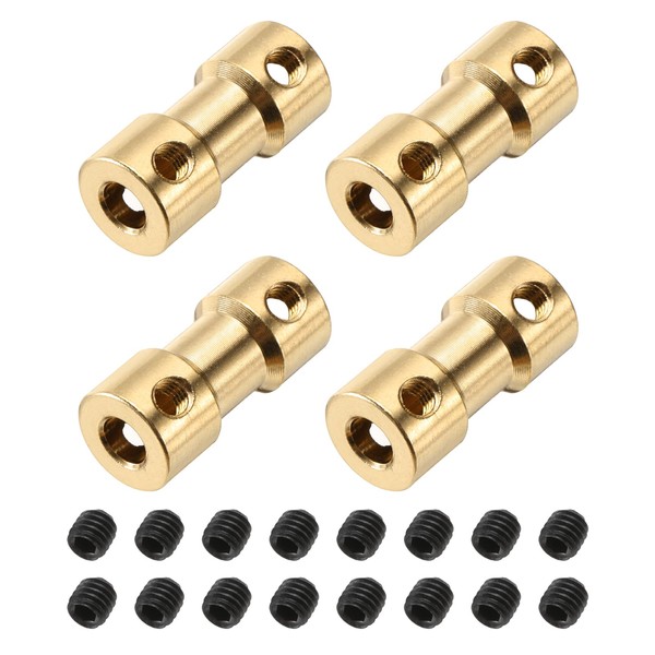MECCANIXITY 4Pcs 2mm to 4mm Brass Shaft Coupling Joint Connector