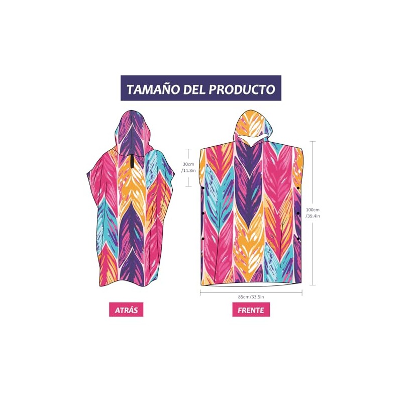 Poncho de Playa, Toalla de Playa con Capucha, Poncho de