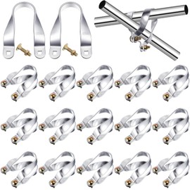 Tandefio 16 Pcs Cross Connector for Green House 1-3/8" x 1-3/8" Purlin Bracket Aluminum Greenhouse Clamps Pipe Clip Greenhouse Parts and Accessories Tube Buckle for Farm Frame Top Rail Fence