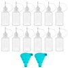 HINFHI 12-Piece Bottling And 2-Piece Funnel, Plastic Pigment Bottle, Glue