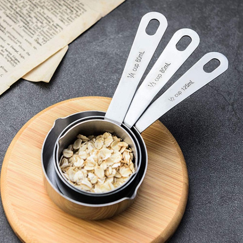 Alvinlite Measuring Cups, Set of 4 Stainless Steel Measuring Cups,