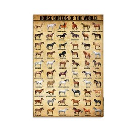 HAOSHIFA Horse Poster - World Breeds Knowledge - Unframed 12x18inches