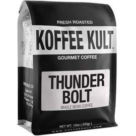 Koffee Kult Thunder Bolt Coffee Dark Roast (Whole Bean, 12oz)