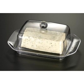Large Butter or Cheese Saver Keeper Plate with Dome by Huang Acrylics