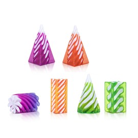 Voarge 6PCS Spiral Cone Fidget Toys, 3D Printed Spiral Cone Fidget Toy, Impossible Pyramid Cone Fidget Toy, for Stress Relief Home Office Desk Decorations