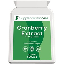 Cranberry Tablets for Urinary Infections - 90 x 5000mg Cranberry Pills - Cystitis Remedies - Bladder Infection Treatment - Kidney Cleanse Cranberry Supplements - UTI Treatment for Women and Men