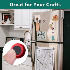 TRYMAG Small Magnets for Crafts with Adhesive Backing, 5 Different Size, 50Pcs Strong Round Circle Magnets Ceramic Industrial Magnets, Flat Ferrite Craft Magnet for Refrigerator, Button, Hobbies