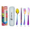 GARFTAI Portable travel utensils set with case. stainless Steel 4pcs