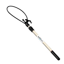 Boat Loop Extendable White Fiberglass Boat Pole with Flexible Std Loop & Quick-Lock System - Selectable Pole Length with Rubber Guard for Docks - Marine Rope Hook & Line Handling Tool