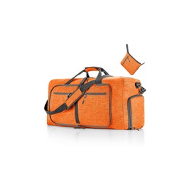 CORIOS Travel Duffle Bag for Men / Women 65L Foldable Sports Bag Fitness Bag Swimming Bag Hand Luggage with Shoe Compartment Cabin Travel Bag Weekender Overnight Bag Training Bag, orange