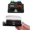 6 Way Circuit Blade Fuse Box Block Holder With LED