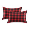 Dalzium Christmas and New Year Buffalo Plaid Satin Pillowcase for