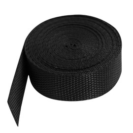 Webbing Strap, 5M x 2.5cm Heavy Duty Webbing Strap Tape Nylon Strap Black Webbing Strap Luggage Straps Tape Backpack Straps Webbing Tape Webbing Straps for Bags Plant Supports Cargo Strapping