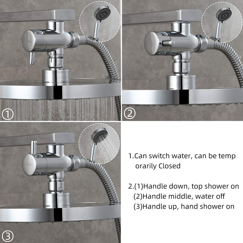 Tecmolog Brass Shut Off Valve G1/2" Shower Diverter Valve 3